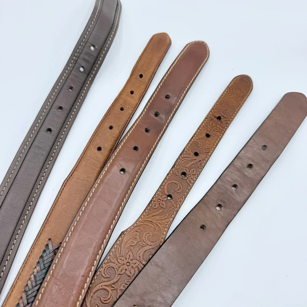 Mens Leather Belt Bundle 5pc L.L. Bean Jos A‎ Bank Territory Ahead Brown 38
